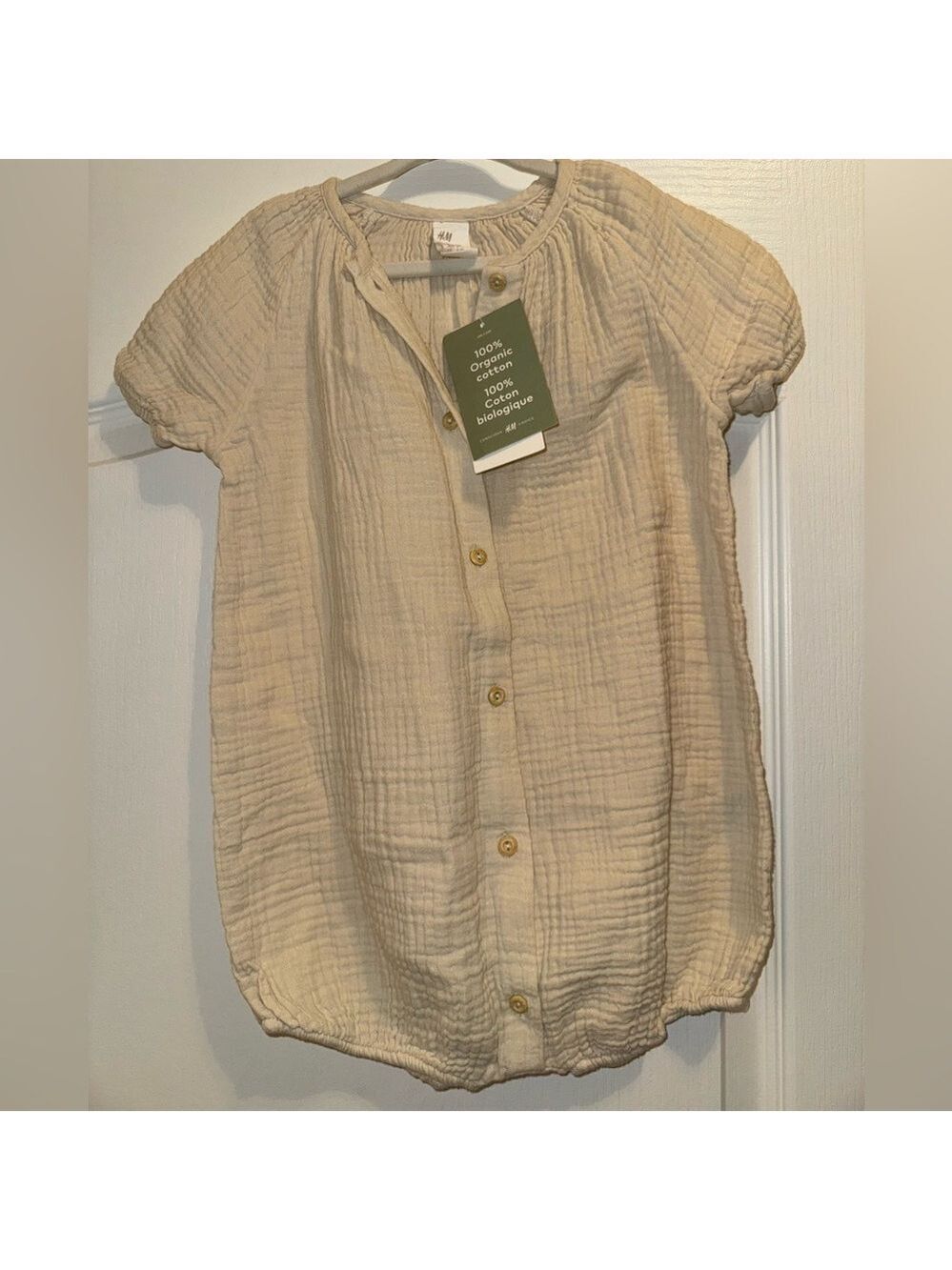 NWT H&M Beige Organic Cotton Romper